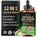(4 Fl Oz) Soursop Bitters Liquid Drops 12 in 1 mit Sea Moss, Moringa, Turmeric, Echinacea & Ashwagandha Extract - Herbal Tonic for Digestive Wellness & Immune Support