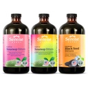 Serene Kräuter Soursop Bitters Liquid, Mixed Berries & Schwarz Seed Triple Bundle – Bio Kräuter Guanabana für Verdauungsunterstützung & Immune Gesundheit – Vegan, Non-GMO – 48 Unze (16 Unze Jedes), 3 Pack