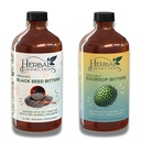 Kräuter-Verbindungen Bio Soursop & Schwarz Seed Bitters Bundle - Natürliche pflanzenbasierte Zutaten für gesunde Detox & Verdauungsgesundheit Zwei Flaschen, 32 Unzen (16 Unzen jeder), 64 Portionen