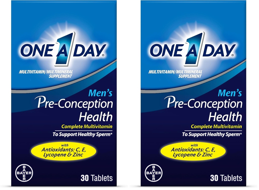 Ein Tag Männer Pre-Conception Gesundheit Multivitamin zu unterstützen gesunde Spermien, Ergänzung für Männer mit Vitamin C,Vitamin E,Selenium, Zink und Lycopen,30 Zähler (Pack von 2)