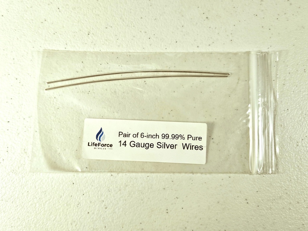 Fils générateurs d'argent pur – 9999 Électrodes d'argent – pré-cuits fils de mesure de 6 pouces 14 – convient aux générateurs LifeForce