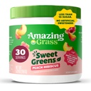 Erstaunliches Gras süße Grüns und Superfood-Pulver für Verdauungsgesundheit, Grünes Pulver, Verdauungsenzyme, Probiotika, Spirulina, Chlorella, Peach Hibiscus, 30 Portionen