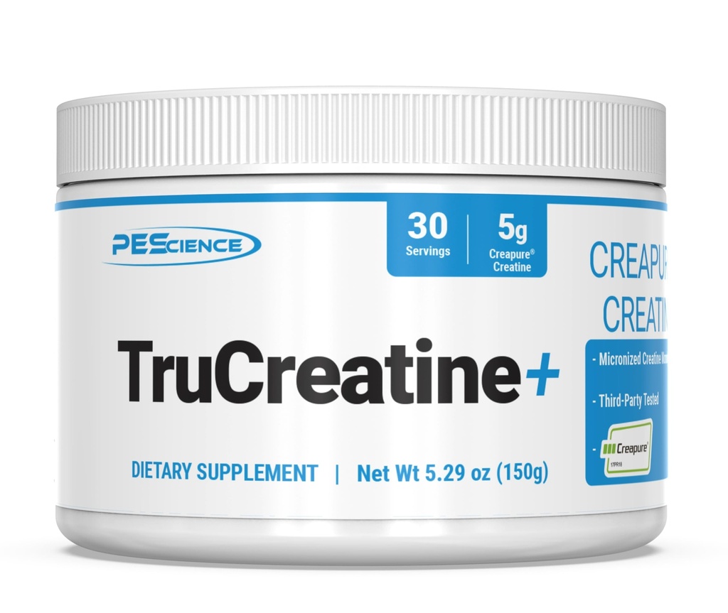 PEScience TruCreatine+ Creatine Poudre monohydratée Plus Epicatéchine, Créatine micronisée pour les femmes et les hommes, soutient la croissance musculaire, la force et la récupération, la cognition, 30 portions, non aromatisées