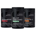 Sports Research® Antioxydant Support Pack - Huile d'Origan 9500mg + Astaxanthine triple résistance 12mg + Supplément de vitamine C liposomique 1000 mg
