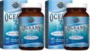 Garten des Lebens Ozeane 3 Jenseits Omega-3 mit OmegaXanthin, EPA, DHA Ergänzungen, Fischöl mit 1200 mg Omega 3, Astaxanthin & Brown Seaweed Extract - 60 Softgels, (Pack von 2)