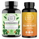 Happy Healthy Hippie Glow für es Astaxanthin Ergänzung & Bio Ashwagandha Kapseln