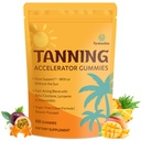 Bräunungsgummis mit Astaxanthin für Damen und Herren | Sunless Bräunungsergänzung mit Beta Carotene, Lycopin, Collagen & Vitamine | Hautradiance & Hydration | Vegan & Sugar Free - 60 Count