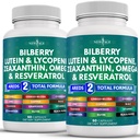 NEW AGE Augengesundheit Vitamine mit Bilberry 300mg Lutein & Zeaxanthin 40mg Lycopin 40mg Resveratrol 100mg Traubenkernextrakt 200mg Astaxanthin - Augenvitamin -120 Count