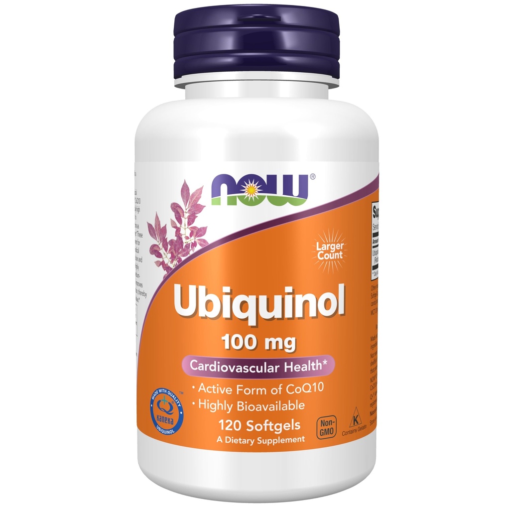 Jetzt Ergänzungen, Ubiquinol 100 mg, Hohe Bioverfügbarkeit (Die aktive Form von CoQ10), 120 Softgels