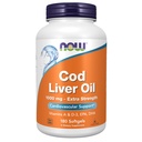MAINTENANT compléments alimentaires, huile de foie de morue, extra-résistance 1000 mg avec vitamines A & D-3, EPA, DHA, 180 softgels