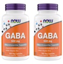 Now Supplements GABA 500 mg Capsules, Premium GABA Supplement for Stress Relief, Vegetarian, Vegan, and Kosher Friendly, Ideal for Balanced Brain Function*, 300 Capsules (Pack of 2)