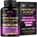 Menopause Ergänzungen für Frauen - Dong Quai, Black Cohosh, Pre & Probiotics - Sweats & Hot Flashes Relief - Verdauung, Schlaf & Stimmung Unterstützung - 25-in-1 Perimenopause Complex - Made in USA - 60 Kapseln