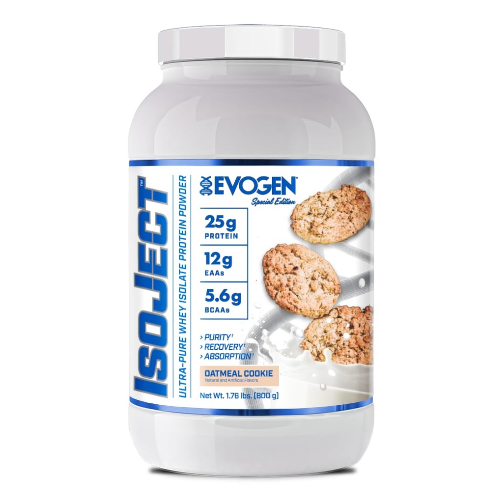 Isoject d'Evogen - Isolate de protéines de lactosérum Ultra-Pure Poudre de protéines de lactosérum avec enzymes d'igniteur, BCAAs et EAAs