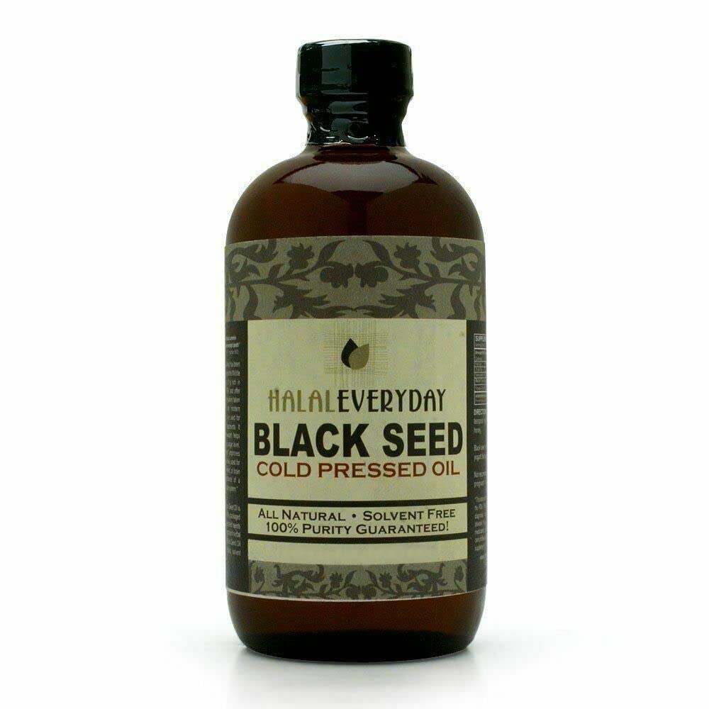 BLACK SEED OIL - 16 oz Glasflasche. 100% Rein und kaltgepresst. Unfiltriert, unverdünnt, Raw. NON-GMO & Vegan Nigella Sativa (Black Cumin). Hexan und Konservierungsstoffe frei. Dark & potent
