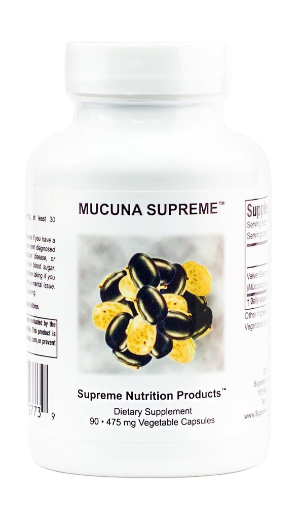 Supreme Nutrition Mucuna Supreme, 90 Pure Cowhage Vegetarian Capsules