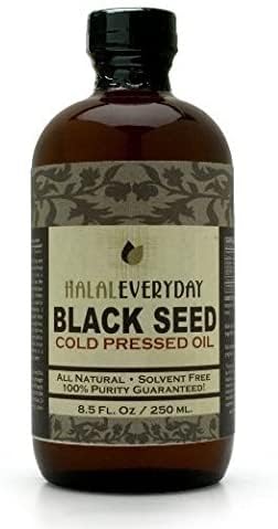 Kaltgepresstes schwarzes Seed Öl - Glasflasche, ungefiltert kommt mit schwarzem Seed Residu Black Cumin Nigella Sativa Non-GMO 100% reines schwarzes Öl Kalonji Öl (4oz Glas)