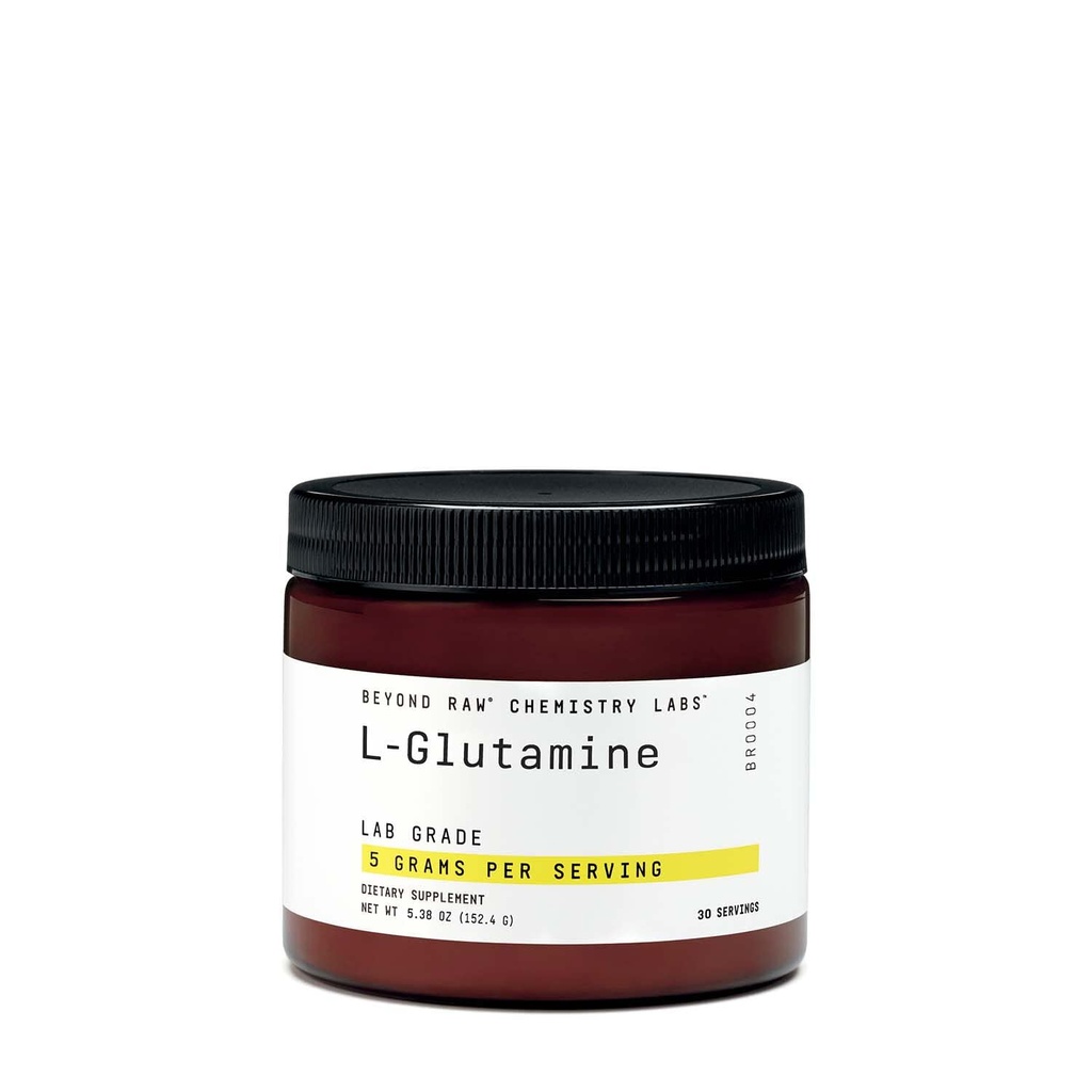 Au-delà de RAW Chimie Labs L-Glutamine Poudre, soutient la fonction musculaire, grade de laboratoire, 30 portions