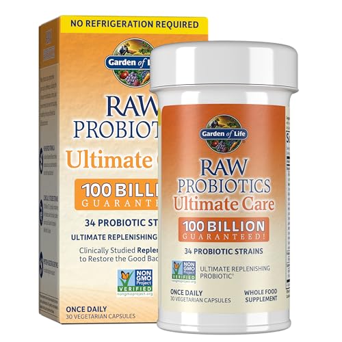 Garten des Lebens Raw Probiotics für Frauen und Männer Ultimate Care 100 Billion CFU Regal Stable & Zink Ergänzungen 30mg hohe Potenz Raw Zink und Vitamin C Multimineral Supplement