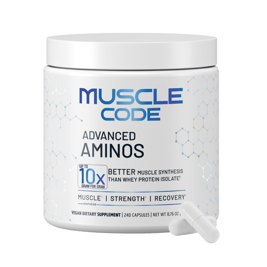 NAUTILUS Muscle Code Essential Amino Acid Capsules – Muskelsynthese & Reparatur & Stärke – Unflavored – 60 Servierungen – Klinisch untersucht – 0g Zucker, Keto, Vegan, Glutenfrei, Dairy Free