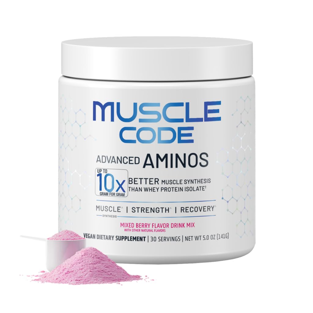 NAUTILUS Muscle Code Essential Amino Acid Powder Muscle Synthesis & Repair & Strength Natural Mixed Berry Flavor – 30 Servierungen Klinisch untersucht 0g Zucker, Keto, Vegan, Glutenfrei, Dairy Free