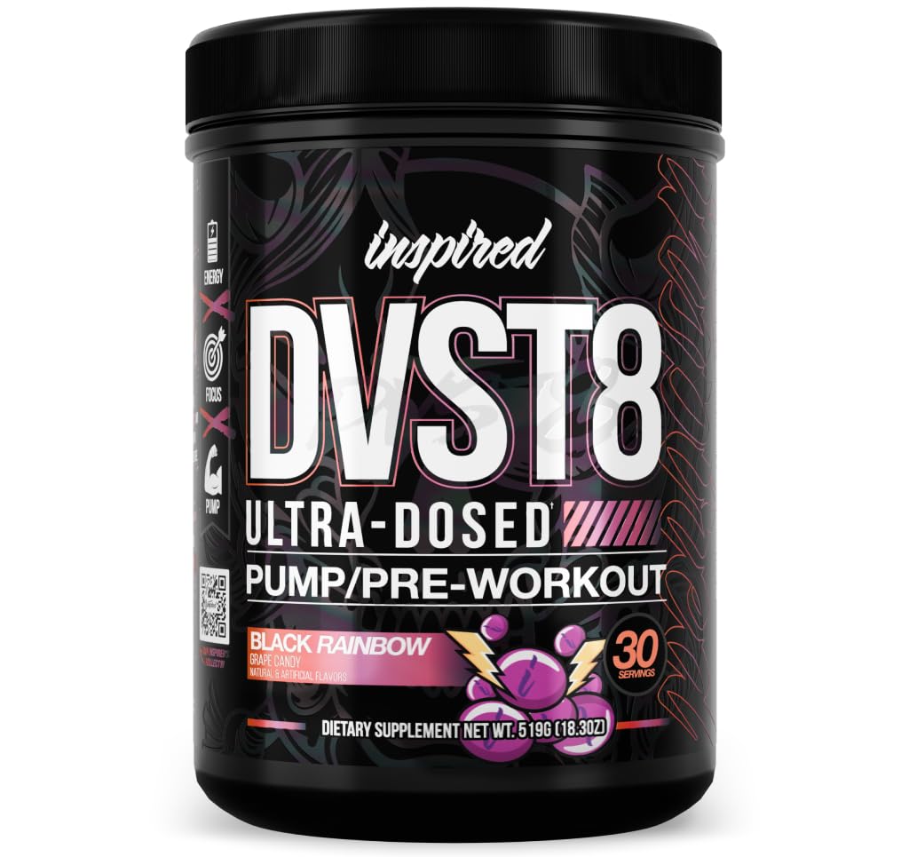 Inspired DVST8 25 Preworkout Powder - Black Rainbow