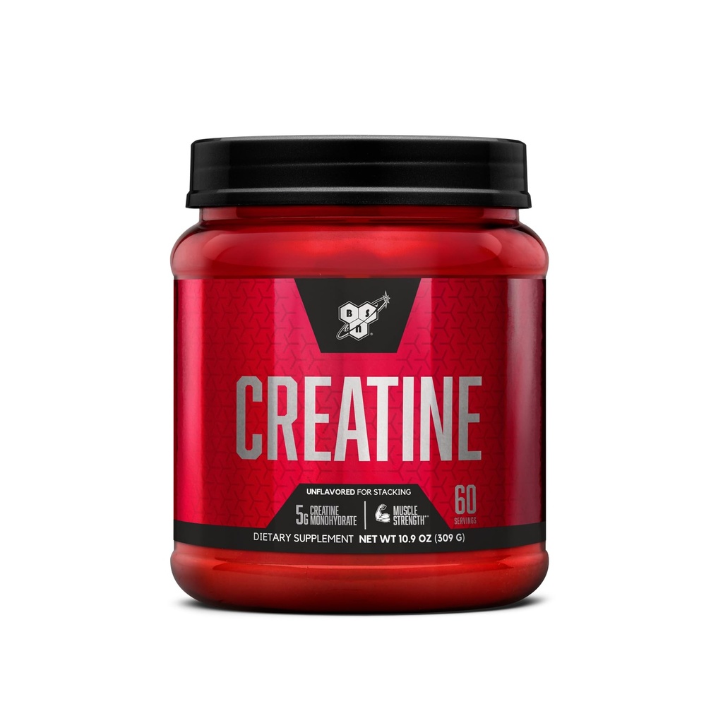 BSN Mikronisierte Kreatin Monohydrat-Pulver, Unflavored Creatin-Pulver, Micronized, Unterstützt Muskelaufbau, unterstützt Muskelkraft, Gym Supplement, 5g pro Servierung, 5000mg pro Servierungen, 60 Servierungen