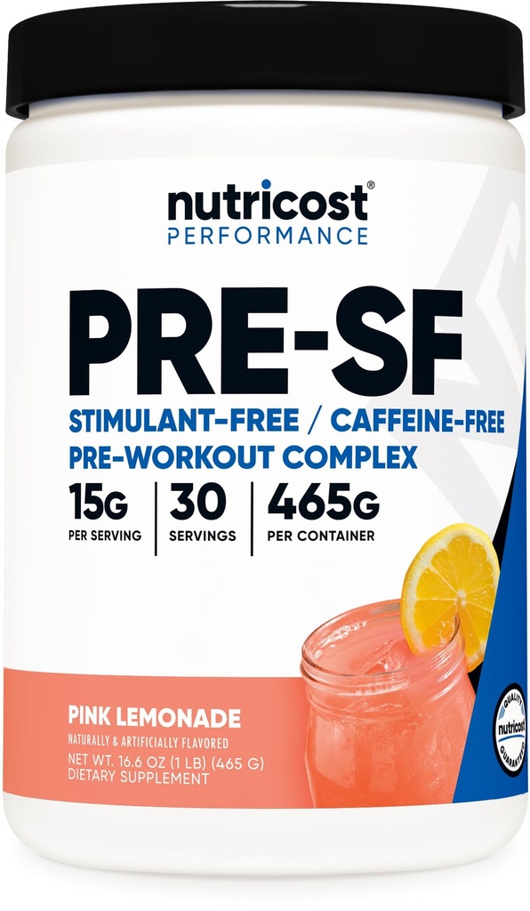 Nutricost Stim-Free Pre-Workout, 30 Servierungen (Pink Lemonade) - Koffeinfrei, Stimulantfrei, Non-GMO, Glutenfrei