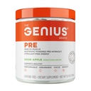 Genius Pre Workout Powder, Sour Apple - All-Natural Nootropic Pre-Workout & Caffeine-Free Nitric Oxide Booster Supplement mit Alanine & Alpha GPC - Keine künstlichen Aromen, Süßungsmittel oder Farbstoffe
