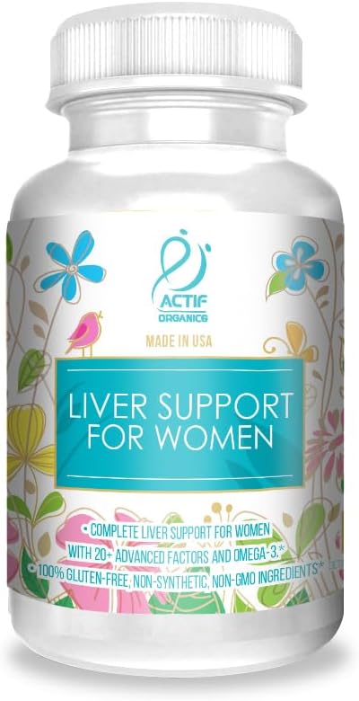 ACTIF Liver Unterstützung für Frauen mit 20+ Advanced Factors und Omega-3 - Non GMO, Made in USA, 90 Count