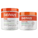 Poudre de pré-entraînement Genius, pomme aigre + poudre de créatine micronisée Genius