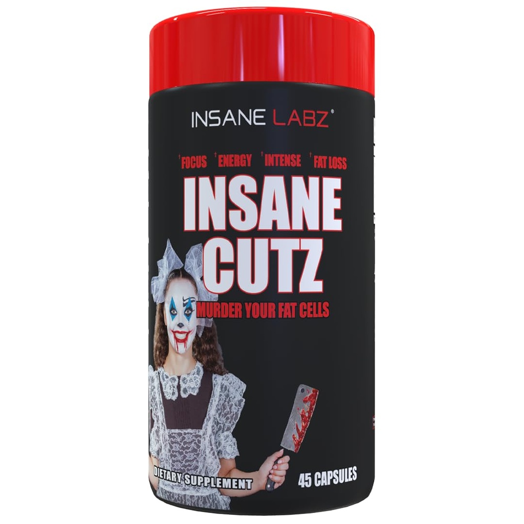 Insane Labz Insane Cutz Intensive Fat Burner für Männer und Frauen, Thermogenic Weight Loss Supplement mit Dandelion Root Extract von AMPiberry, Appetite Suppressant - 45 Daily Srvgs (45 Kapseln)