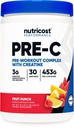 Nutricost Pré-C Complexe Pré-entraînement avec Creatine (Fruit Punch) 30 portions en poudre - Boost Fintess Routines, 453g