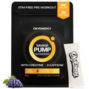 OxyEnergy Nitric Oxid Booster, Max Pump Non Stim Pre Workout Pulver für Männer, mit Beta Alanine, L Citrulline, Kreatin für Zirkulation, Muskelpumpen, Ausdauer, Trauben, On-The-Go Packet- 30 Servierungen