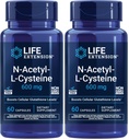 Lebensverlängerung N-Acetyl-L-Cystein (NAC),Immune,Respirator,Liver Health,NAC 600 mg,Potent Antioxidans Unterstützung,Kostenlose Radikale,Sehr zu absorbieren,60 Kapseln,(Pack von 2)