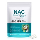 FANSHI NAC Complex mit NAD+ & MCT Öl - 300 Softgels | N-Acetyl Cystein Botanical Blend für Antioxidans Support | Anreichert mit Kokosöl für hohe Absorption | Non-GMO & Lab getestet