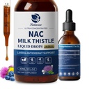 Lukaree Liposomal NAC Supplement N-Acetyl-L-Cystein 600mg mit Milchdistel - NAC Aminosäure Tropfen w/Selenium für Leber- und Nierenunterstützung*, Lung, Antioxidantien & Immununterstützung*- Vegan, Non-GMO- 2oz