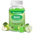 NAC-Gummien für Erwachsene & Kinder 1200mg, NAC-Ergänzung N-Acetyl Cystein, Immununterstützung,NAC Chewable Support Liver Health,Sugar-Free, Green Apple Flavor