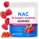 NAC Gummi für Kinder & Erwachsene, Sugar-Free NAC Supplement, N-Acetyl Cystein Lung & Liver Gesundheit, Antioxidantien & Immunsystem, 60 Zähler