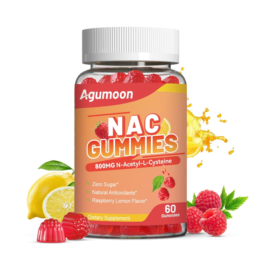 NAC Gummies 800mg für Erwachsene & 400mg für Kinder, NAC Supplement N-Acetyl Cystein, Sugar-Free - 60 Vegan Gummie, Antioxidans Supplement, Immununterstützung