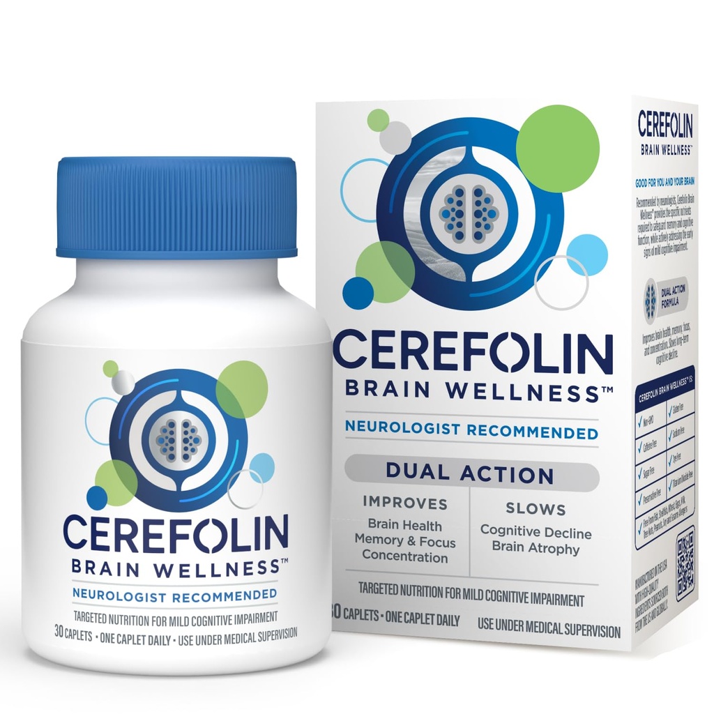 Cerefolin Cerveau Bien-être, Nutrition ciblée pour le soutien cognitif, Améliore Mémoire, Focus & Concentration, L-méthylfolate, NAC, B12, Neurologue Recommandé (30 Nombre)