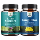 Détox et réparation du foie - Supplément de chardon de lait pour la digestion et la santé immunitaire avec des capsules de Detox Mullein Leaf de Beetroot & Articoke et pulmonaire avec des extraits NAC Quercetin & Cordyceps