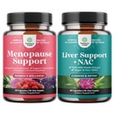 Bundle komplette Kräuter Menopause Ergänzung für Nacht Sweats Hot Flashes & Mood Swings und Liver Unterstützung NAC Ergänzung mit Milchdistel für Leberreiniger Detox & Repair - N Acetyl Cystein