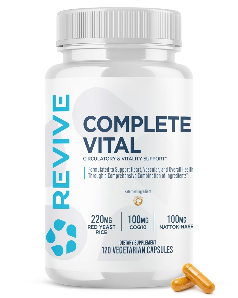 Revive MD Supplements & Support, Complete Vital (120 vegetarische Kapseln) - NAC & CoQ10 Supplement unterstützt Gesundheit und Antioxidante Aktivität (30 Servierungen)