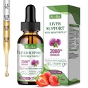 Liver Cleanse Detox & Repair Liver Unterstützung Milchdistel Tropfen mit Glutathion, NAC, ALA, Vitamin C, Zink & Selen für Leberreiniger & Verteidigung, Immun & Haut Unterstützung - Erdbeeren Geschmack, 2 Fl Oz