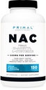 Primal N-Acetyl L-Cystein (NAC) 600mg, 150 Kapseln - Vegan N-Acetyl L-Cystein Supplement, GMO-frei, Glutenfrei