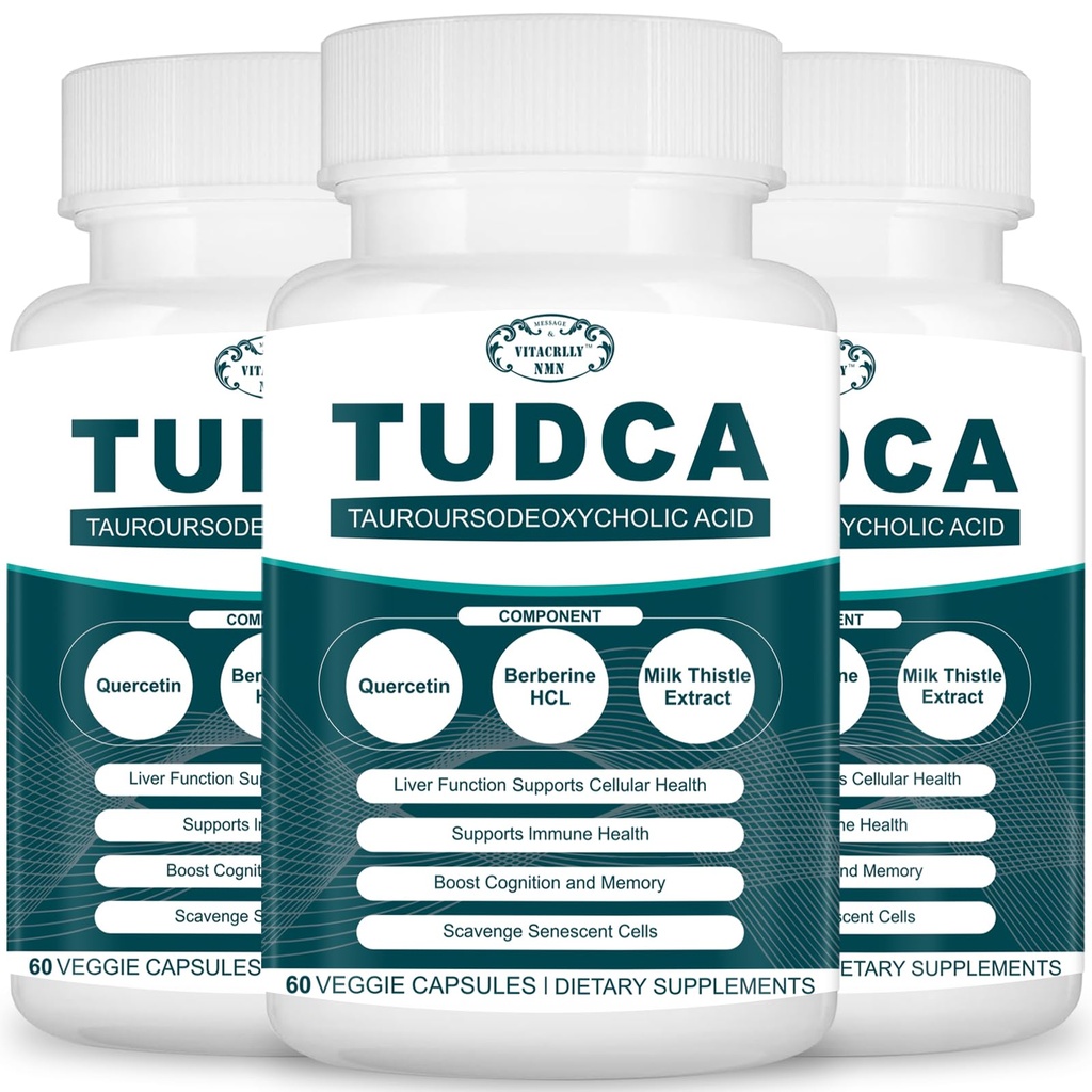 2200MG TUDCA Suppléments hépatiques - Complexe de supplément de sels de bile pour la désintoxication du foie et nettoyage, nettoyage Gallbladder, santé digestive 180 capsules