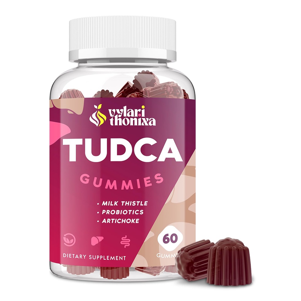 Premium TUDCA Bile Salzgummis - 2000mg hohe Potenz Liver Support Supplement, Liver Detox & Repair mit Milchdistel, Artichoke, Probiotics - Vegan, 30 Portionen