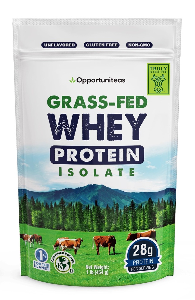 Opportuniteas Poudre de protéines oléagineuses – non aromatisées, testées en métal lourd, 28g de protéines, provenant d'Irlande, sans hormones, sans OGM, emballées aux États-Unis – 1lb