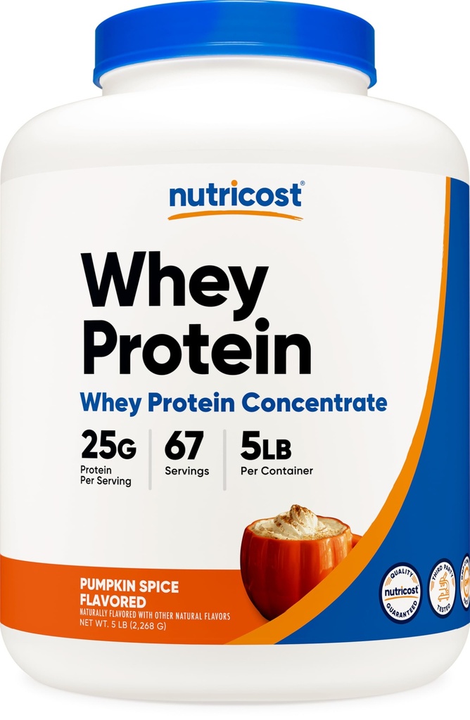 Nutricost Whey Protein Konzentrat Pulver (Pumpkin Spice) 5 LB - 25g Protein, GMO-frei, Glutenfrei, 67 Portionen