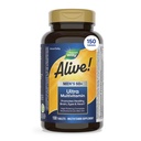 Nature’s Way Alive! Ultra Potency Multivitamin for Men 50 Plus, Complete High Potency Formula with Vitamin D3, C, E, Methyl B12, Supports Cellular Energy, Heart, Brain, and Eye Health,* 150 Tablets